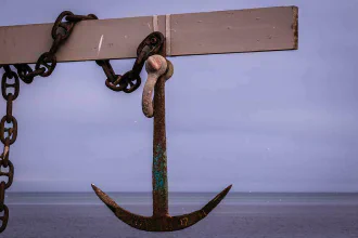 The anchor of a ship
