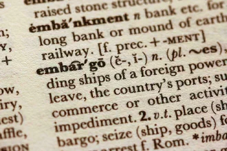 A few entries in a printed dictionary