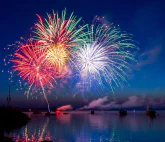Fireworks over open water