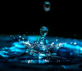 Splashing drop of water