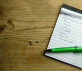 A small notebook with a list