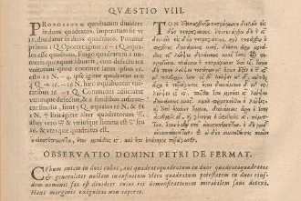 Old reprint of a classic proof by Diophantus followed by Fermat’s famous last conjecture