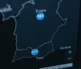 Numbers on a geographical map